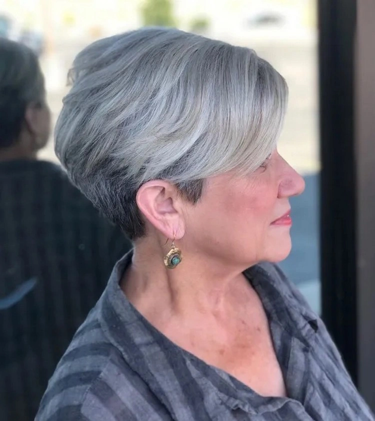 long layered pixie ladies over 60
