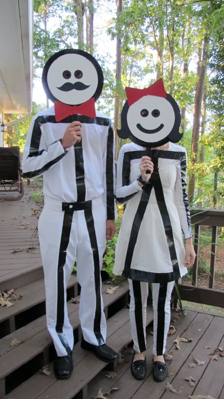 man woman stick figures easy funny couples costume halloween