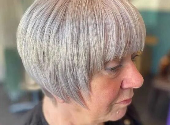 modern short bowl cut for women over 60 wear in fall 2023 hairstyle trends