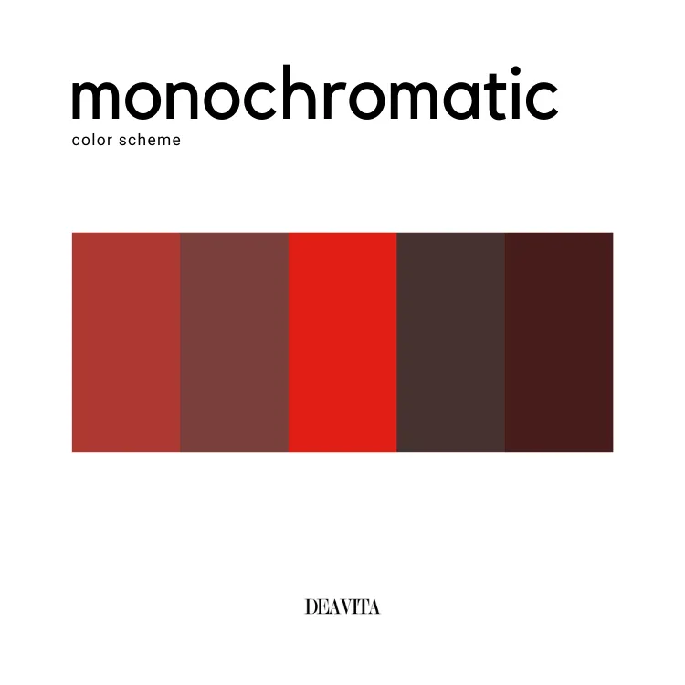 monochromatic color scheme shades of red