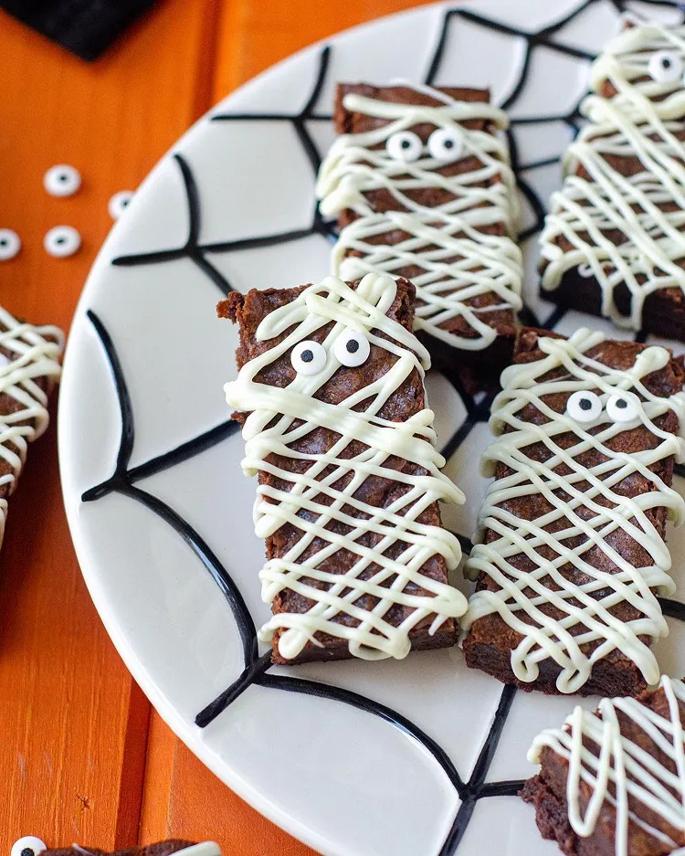 mummy pumpkin brownies easy healthy halloween treats snacks