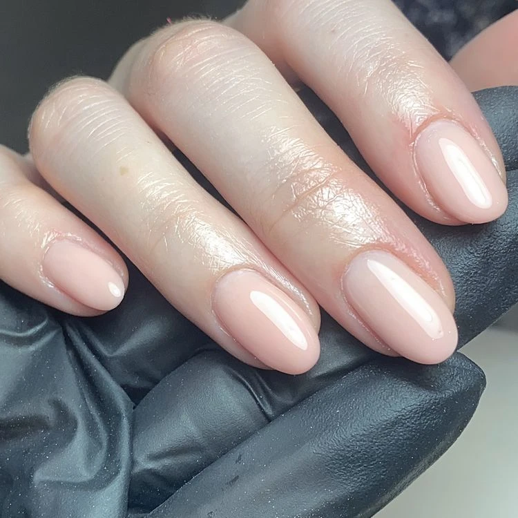 nude glass nails