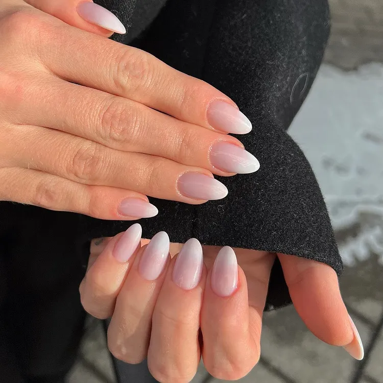 oval ombre french tip fall old money nails