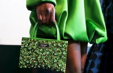 pantone color fall 2023 kate spade green new york fashion week sequins bag