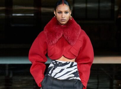 prabal gurung fall winter 2023 new york fashion week red zebra animal print leather trends