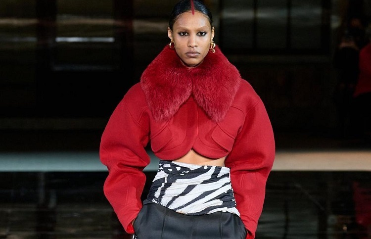 prabal gurung fall winter 2023 new york fashion week red zebra animal print leather trends