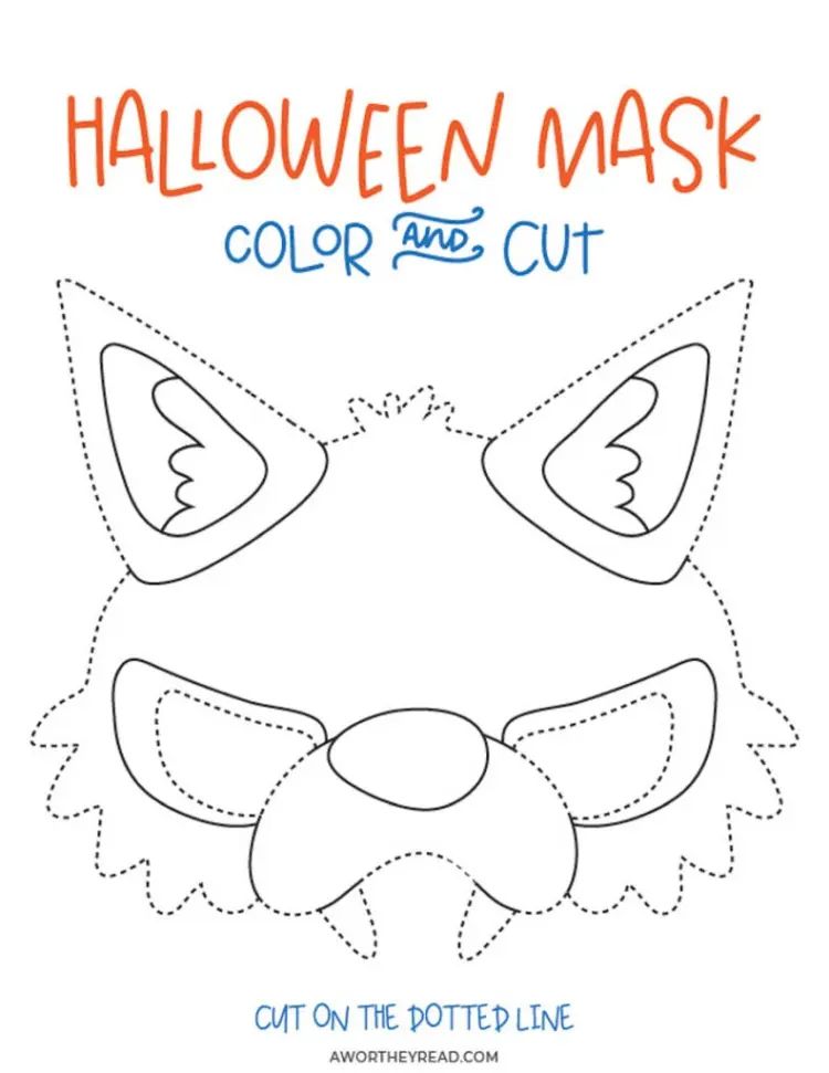printable halloween mask to color and cut