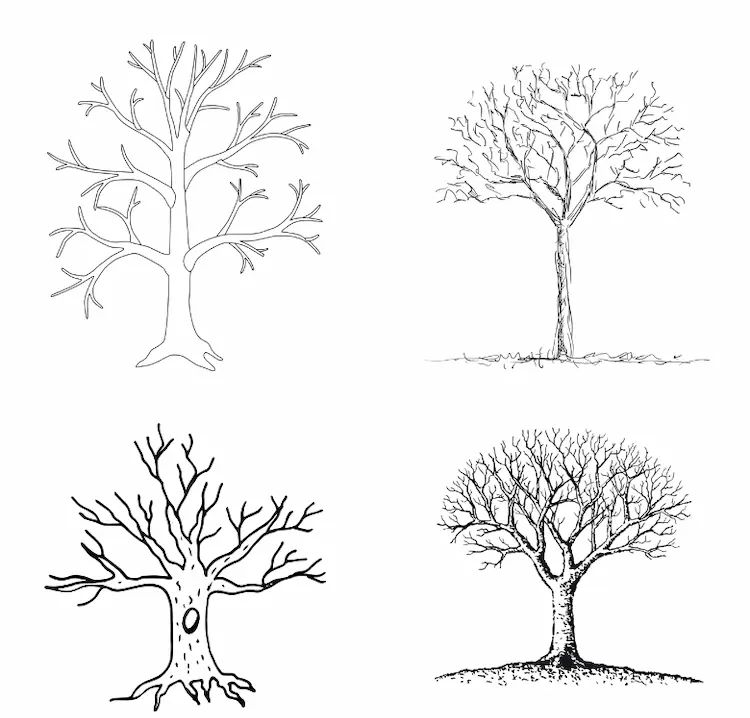 raised salt painting template fall trees