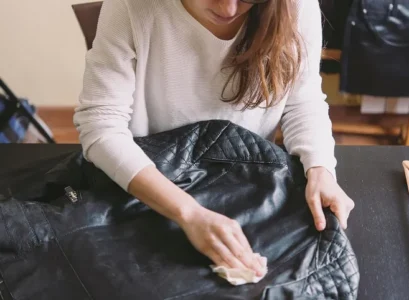 restore a faded leather jacket apply a leather cleaner