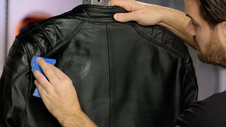 restore a faded leather jacket paint the discolored areas