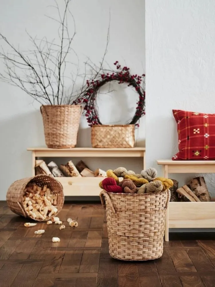 rustic fall decoration with basket wicker from ikea new products october 2023