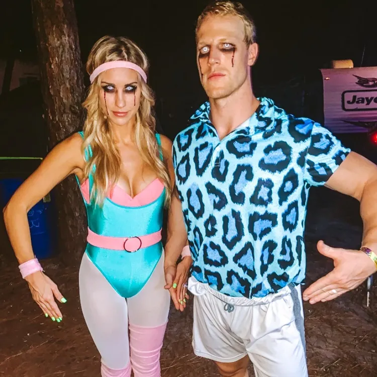 scary bloodie eyes barbie and ken halloween couples costume