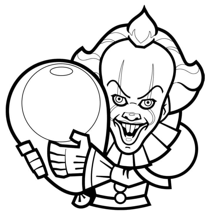 scary halloween coloring pages pennywise with balloon