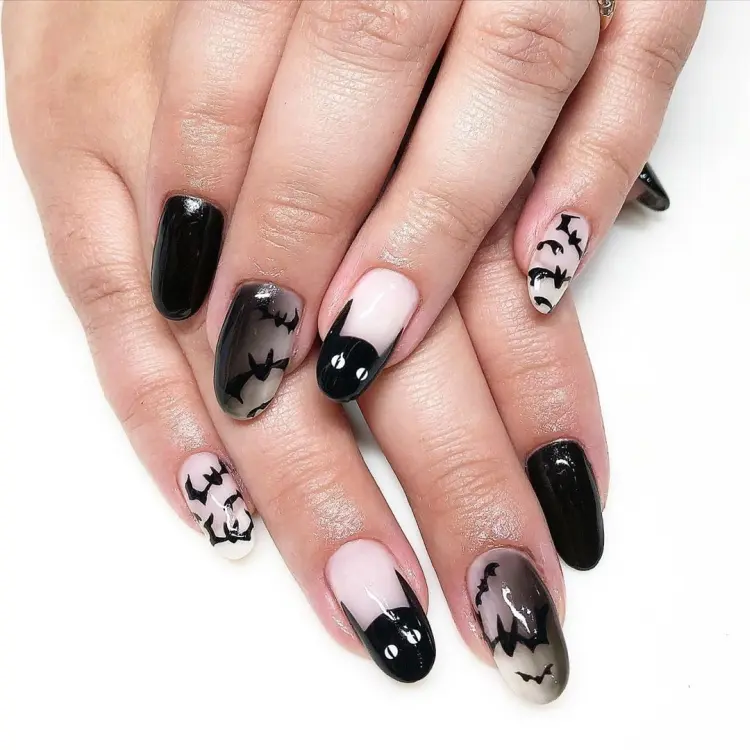 scary nail decoration halloween french nails 2023