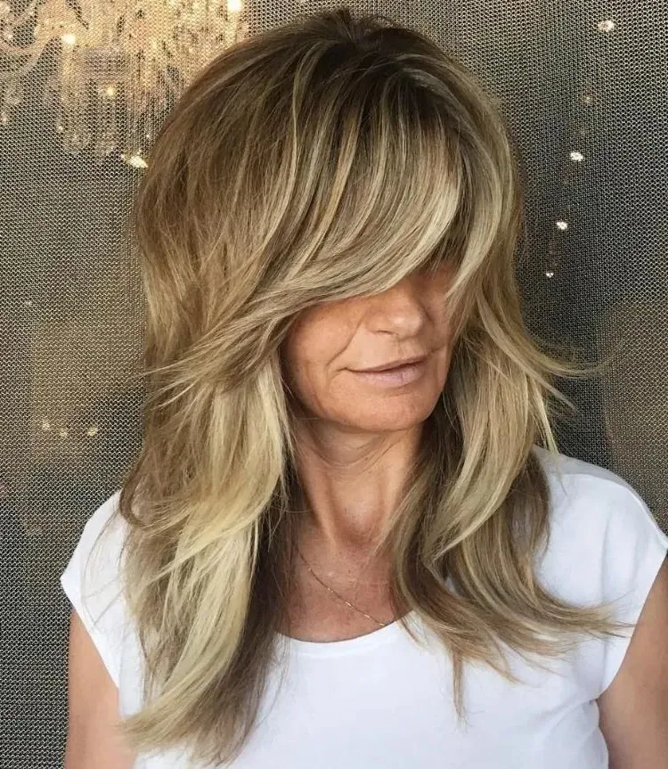 shaggy cut with bangs pretty hairstyles over 50 which hair length for older women