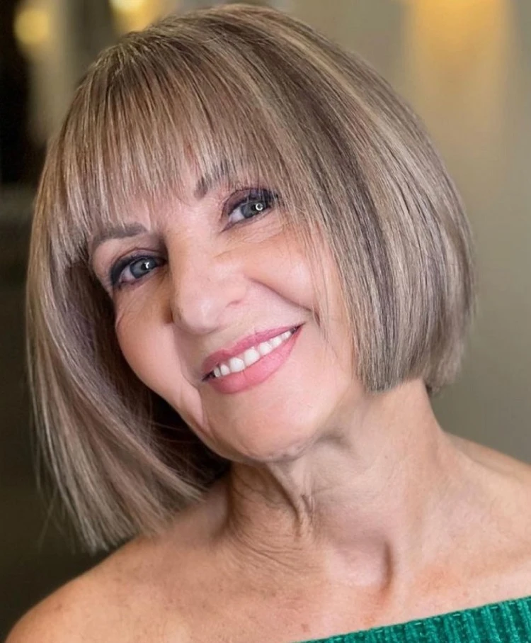 short bob with bangs for women over 60 haircut trends highlights