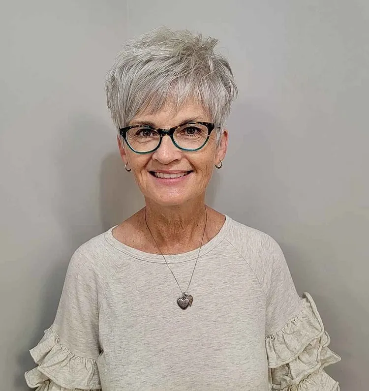 short choppy hairstyles for over 70