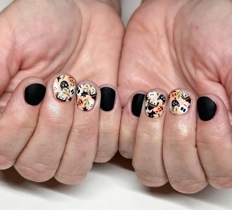 short matte halloween nails for women over 50