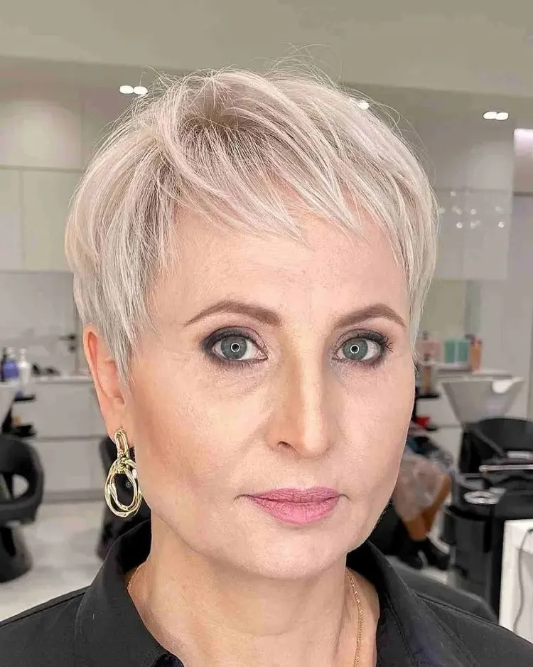 short pixie bowl cut for women over 60 hairstyle trends fall 2023