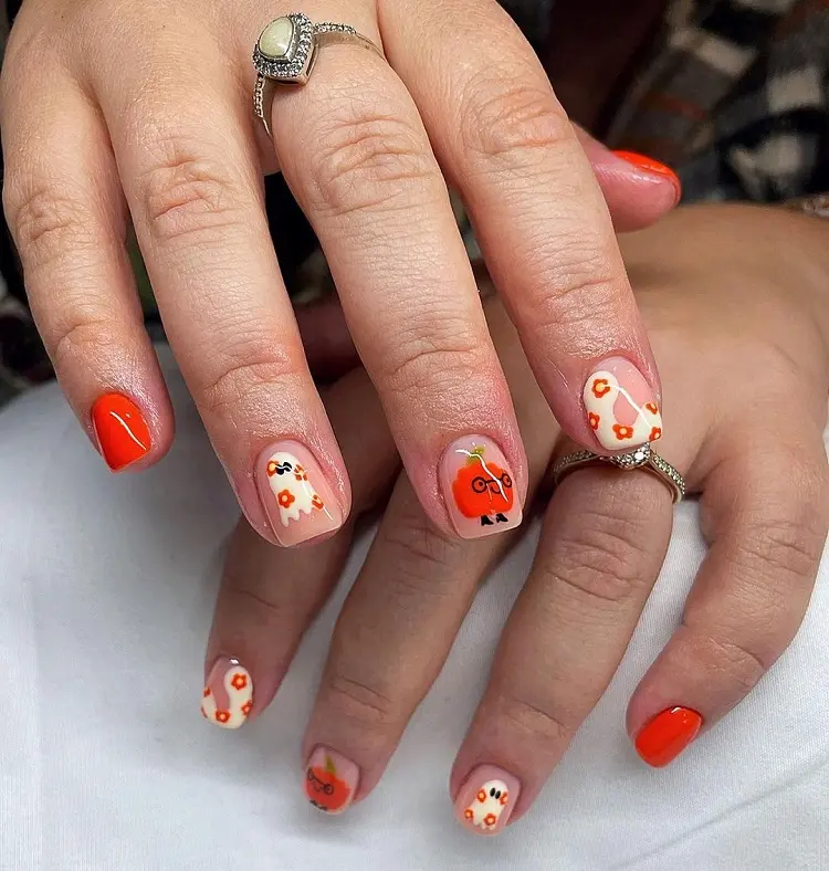 simple short halloween nails for older women