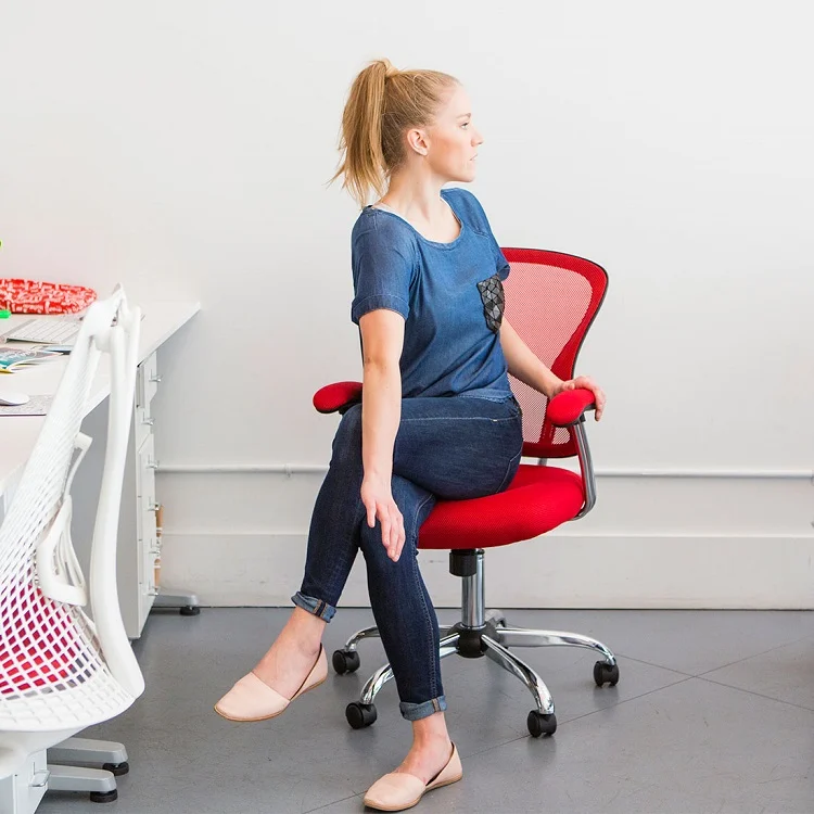 sitting exercise to do at your desk for your back easy