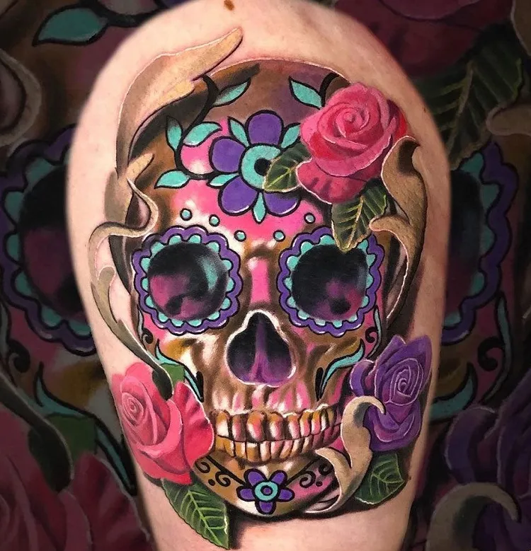 sugar skull tattoo designs male