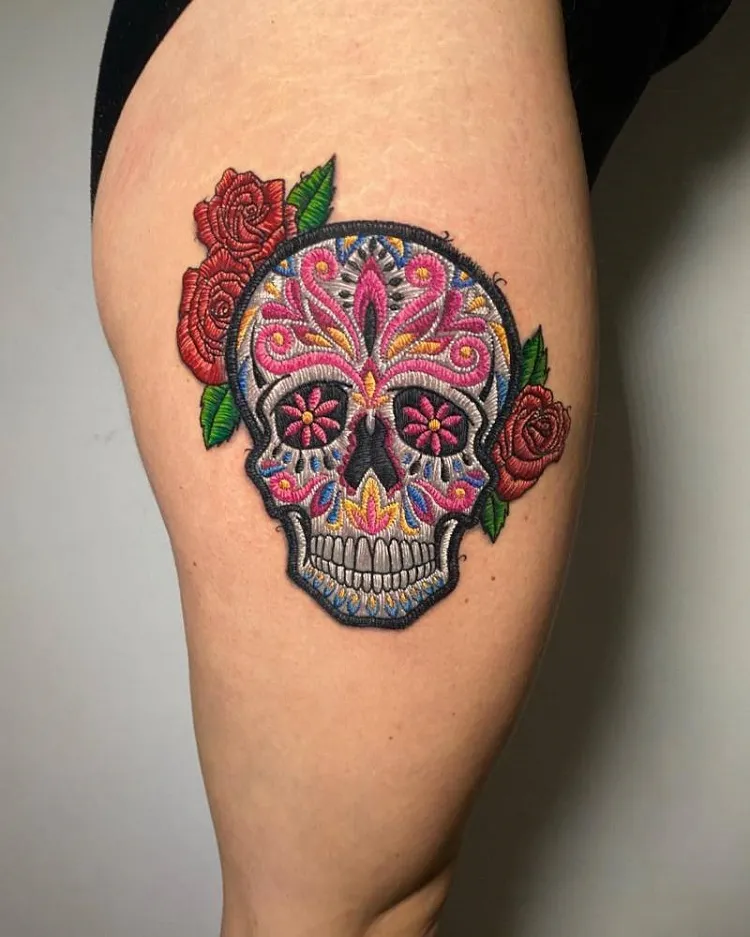 sugar skull tattoos for females