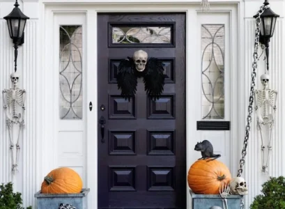 the easiest halloween front door decorations