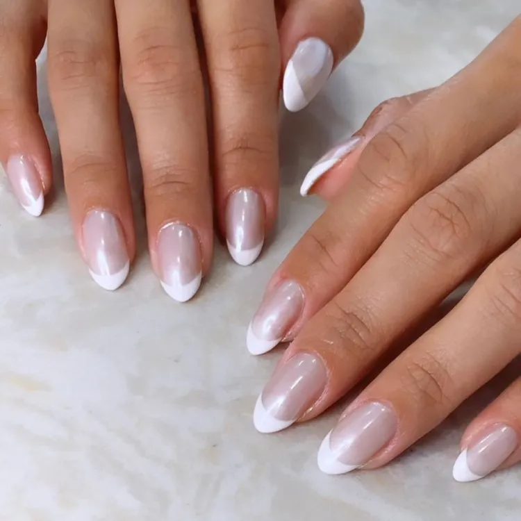 wedding nails ideas glazed french nails fall 2023 trends