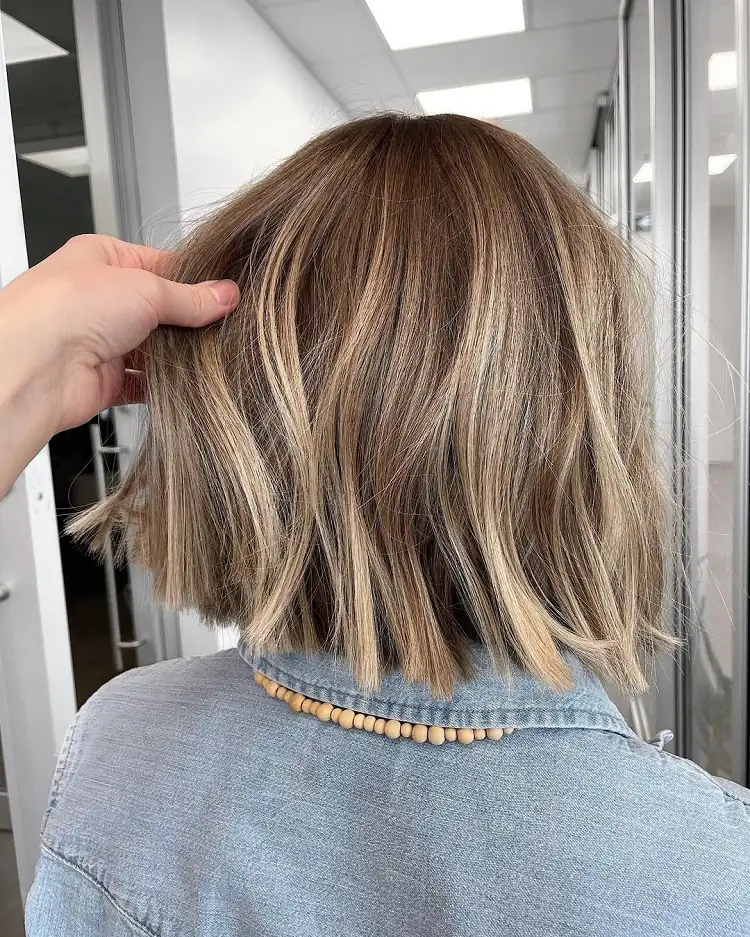 blonde highlights on brown hair short hairstyle