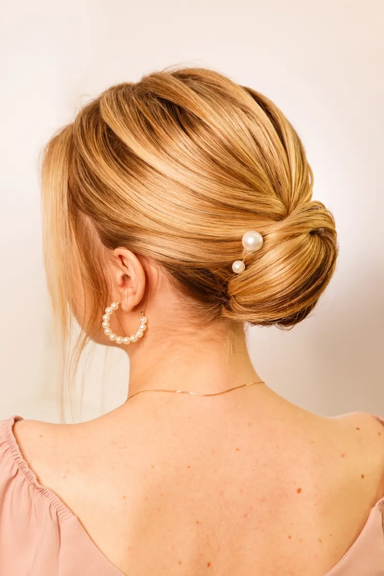 christmas party updo hairstyles low bun