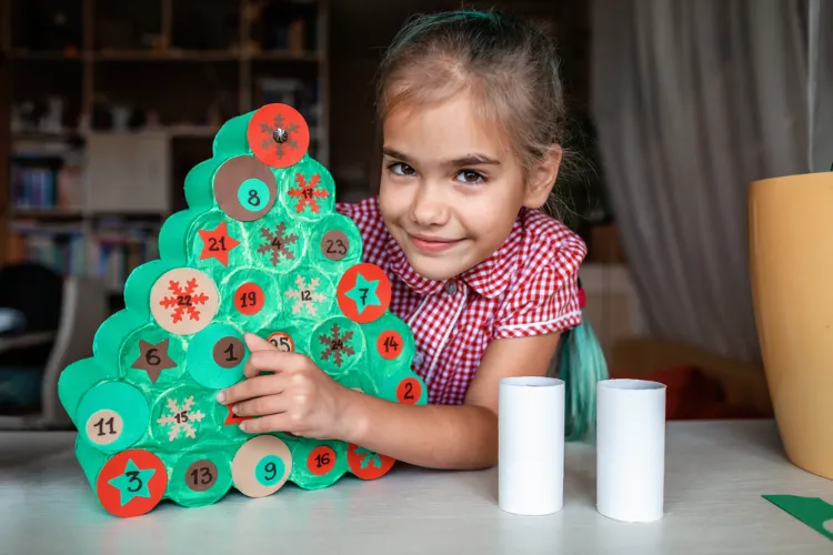 diy advent calendar with paper roll tubes