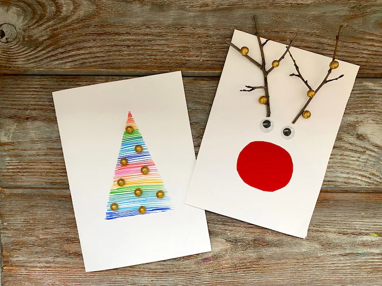 diy reindeer christmas cards last minute ideas