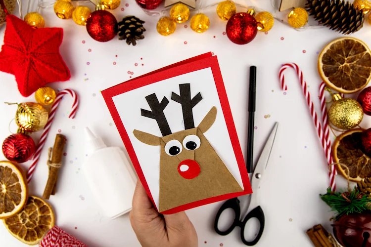 diy reindeer christmas cards from paper