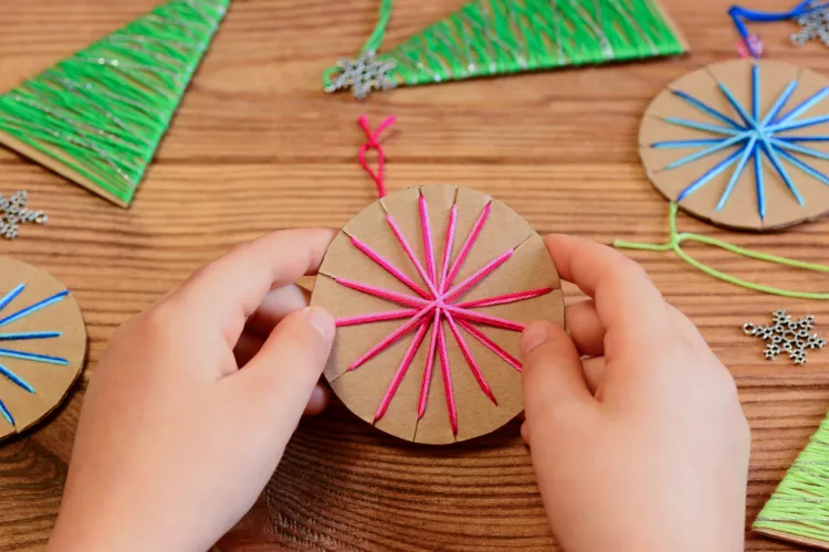 diy paper christmas bauble manual activity for children