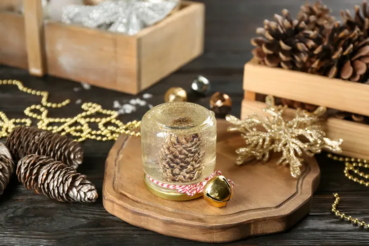 pine cone christmas crafts with kids diy snow globe