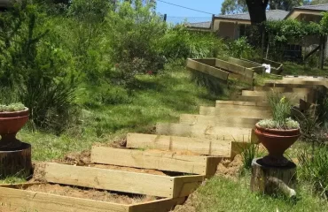 you can build garden stairs yourself using materials such as wood