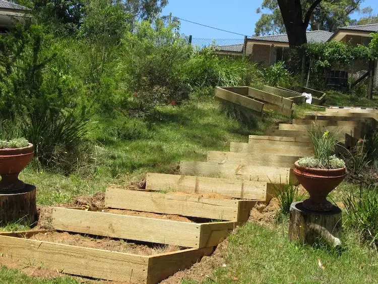 you can build garden stairs yourself using materials such as wood