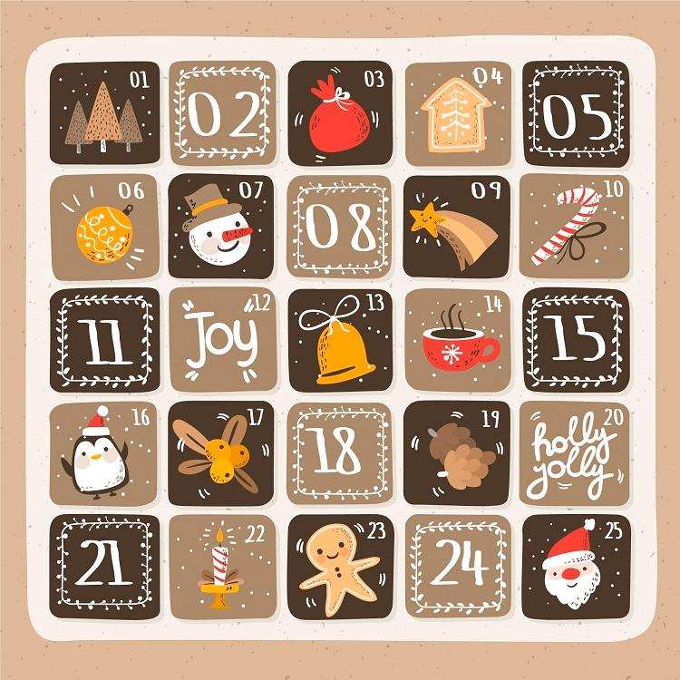 advent calendar to print and cut out