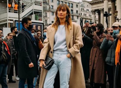 beige coat classic jeans white tee old money essentials 2023