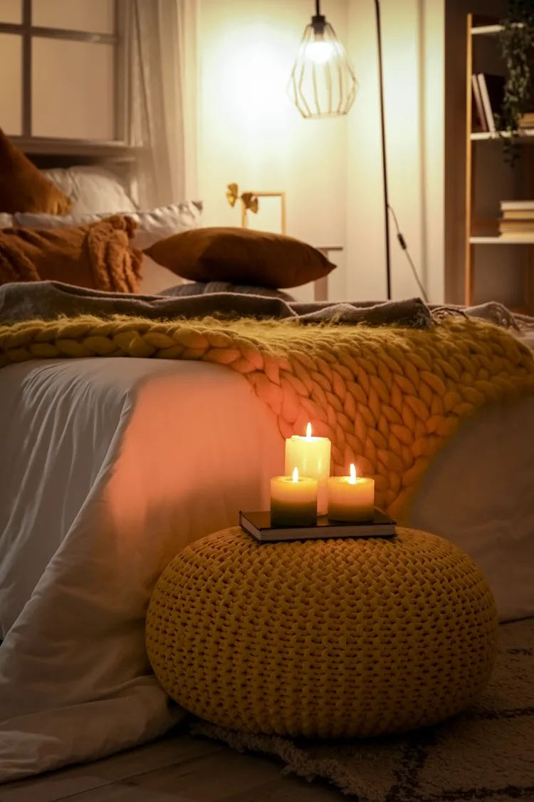 budget friendly ways to make a bedroom cozy ambient lighting candles