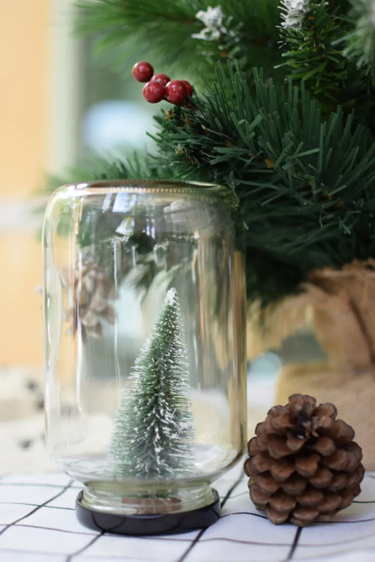 cheap christmas decorations with glass jars upside down idea