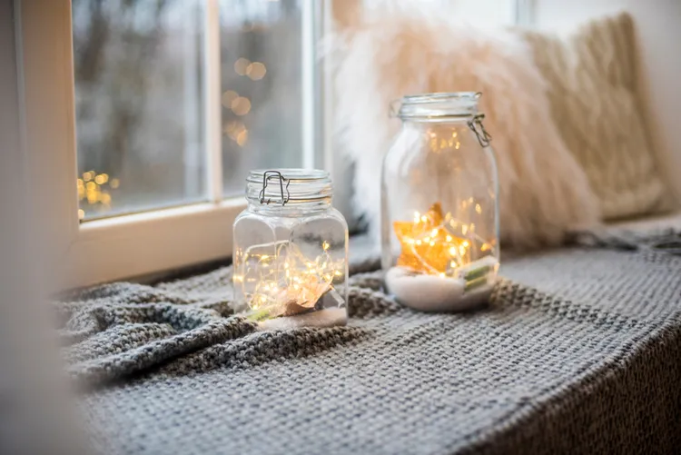 cheap christmas decorations with glass jars