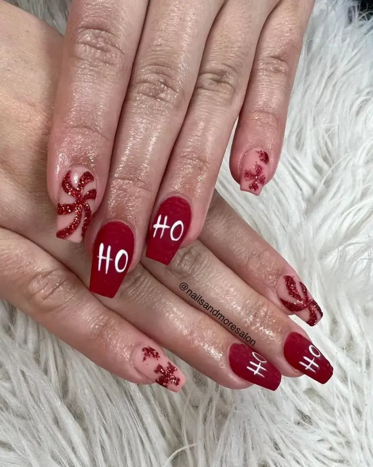 chic red christmas nails art ideas