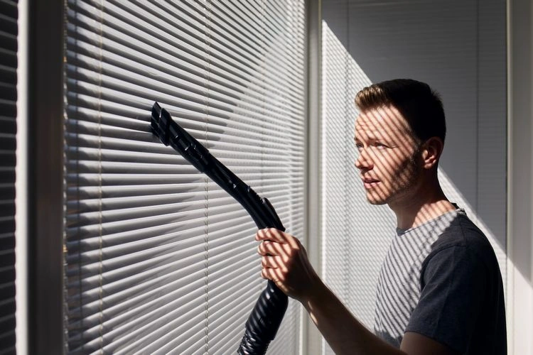 clean the blinds to reduce dust in the home