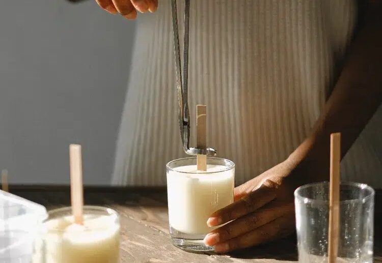 cutting the wick diy candle
