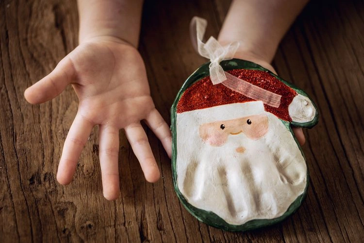 decoration ideas with salt dough ornaments for christmas handprint