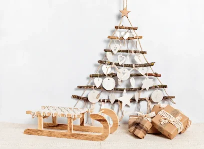 diy christmas tree made of twigs