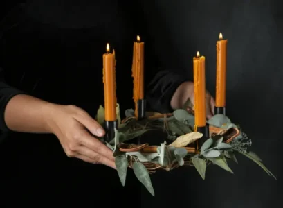 diy modern minimalist eucalyptus advent wreath