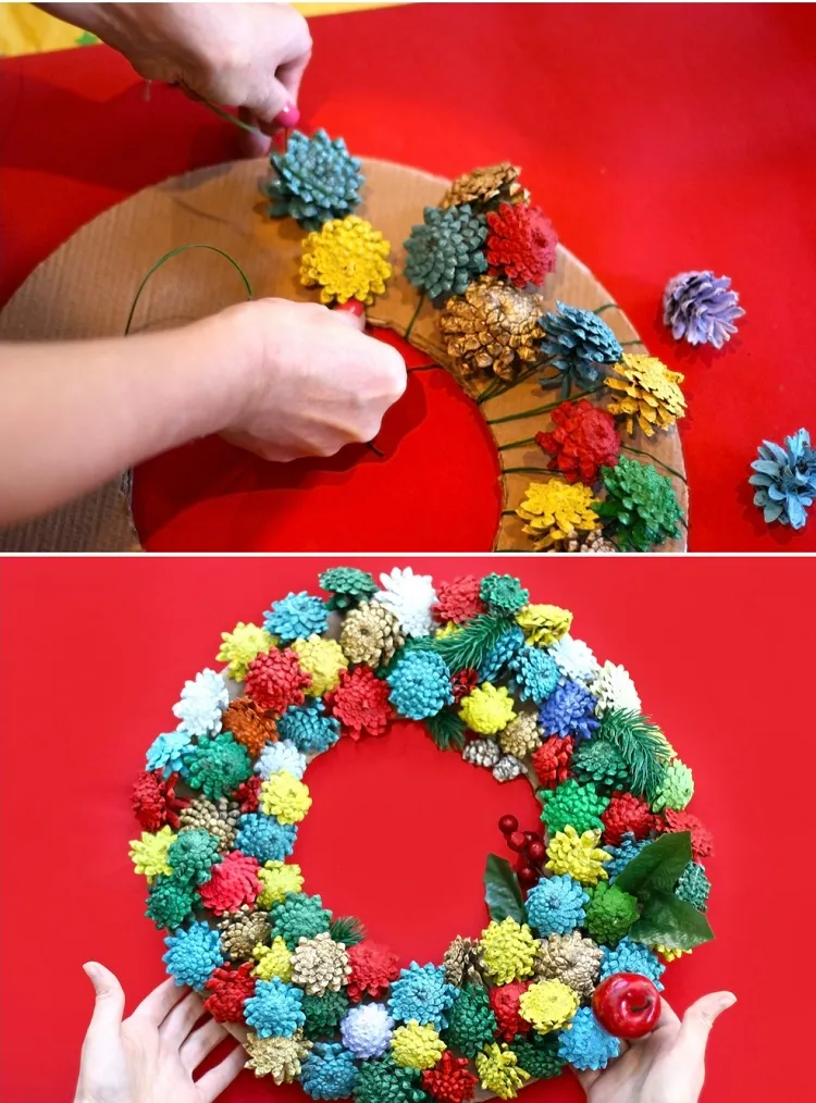 easy diy with pine cones activity children adults artistic creative